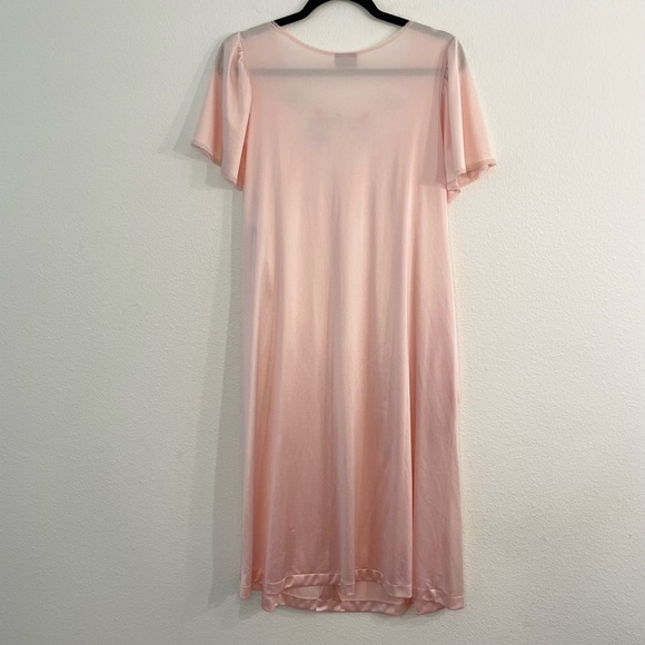Vanity Fair Vintage Women’s Silk Nightgown Pink Embroidered Lace Trim Size Large - Picture 2 of 14